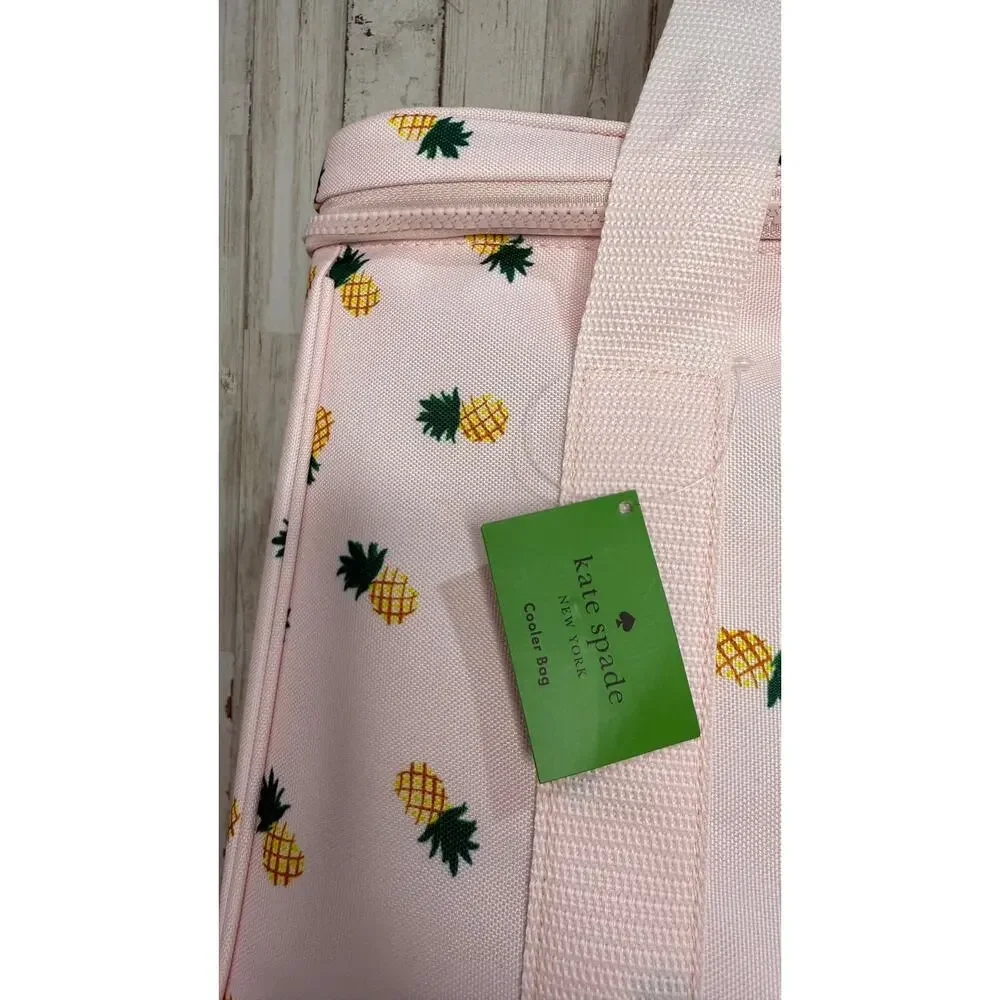 NWT Kate Spade NY‎ Pink Pineapple Print Insulated Cooler Bag